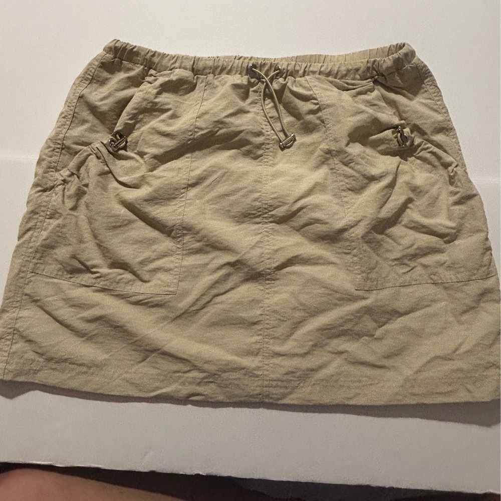 Honey & Sparkle Womens Tan Nylon Utility Skort XL Drawstring Pockets 8CHPZ728